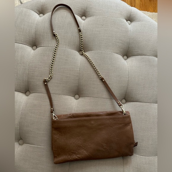 Stella & Dot Soft Brown Leather Crossbody & Clutch - Picture 3 of 5
